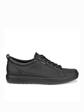 Ecco Soft 7 Leather Gore-Tex Black Low-Top Lace-Up Sneaker